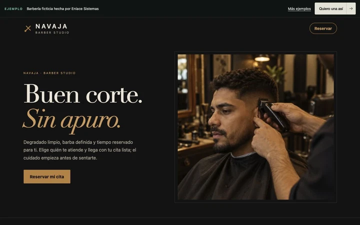 Portada de la web de ejemplo Navaja