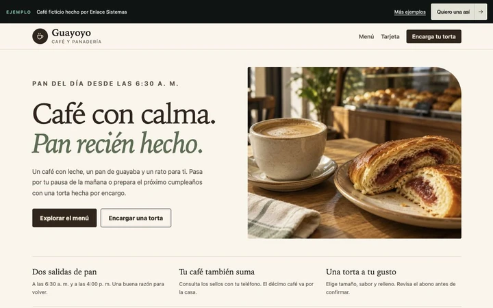 Portada de la web de ejemplo Guayoyo